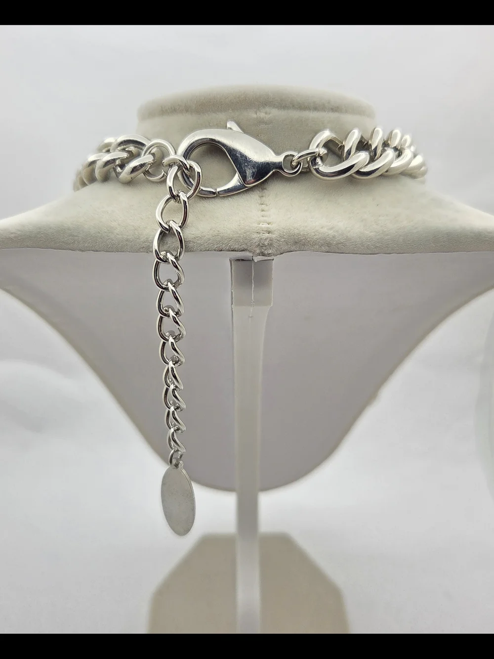 Chico's Silver Tone Chunky Chain Statement Necklace Faux Druzy Crystal 20